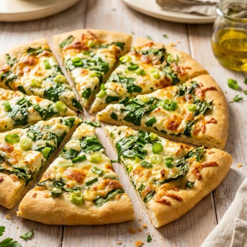 Bärlauch-Fladen mit Feta und Frühlingszwiebeln