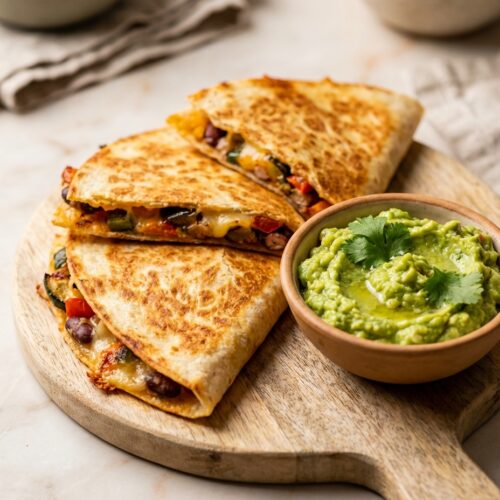 Schnelle Gemüse-Quesadillas mit Guacamole