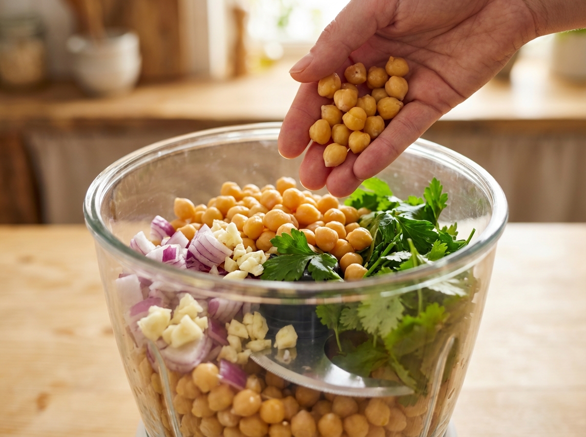 Knusprige Falafel aus dem Ofen mit Joghurt-Dip Zubereitung