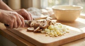 Cremiges Pilz-Risotto mit Parmesan und Feta - Schritt 1
