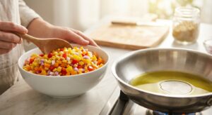 Schnelle Gemüse-Quesadillas mit Guacamole - Schritt 1