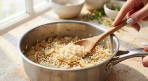 Cremiges Pilz-Risotto mit Parmesan und Feta - Schritt 3
