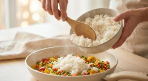 Veggie Fried Rice mit Ei und Gemüse - Schritt 4