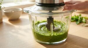 Bärlauch-Pesto-Pasta mit Pinienkernen und Feta - Schritt 4