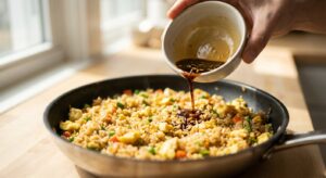 Veggie Fried Rice mit Ei und Gemüse - Schritt 5