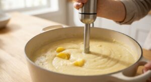 Cremige Kartoffelsuppe mit Röstzwiebeln - Schritt 5