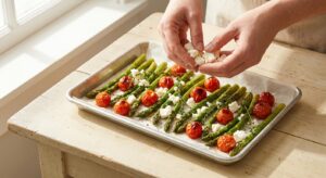 Grüner Spargel aus dem Ofen mit Feta und Kirschtomaten - Schritt 6