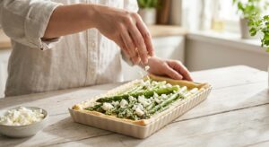 Grüner Spargel Quiche mit Ziegenkäse - Schritt 6