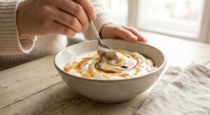 Erdbeer-Rhabarber-Crumble mit Vanille-Joghurt - Schritt 6