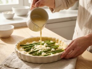 Grüner Spargel Quiche mit Ziegenkäse - Schritt 7