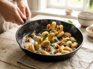 Bärlauch-Gnocchi mit brauner Butter und Walnüssen - Schritt 7