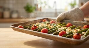 Grüner Spargel aus dem Ofen mit Feta und Kirschtomaten - Schritt 7