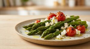 Grüner Spargel aus dem Ofen mit Feta und Kirschtomaten - Schritt 8