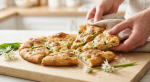 Bärlauch-Fladen mit Feta und Frühlingszwiebeln - Schritt 10