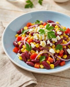Bohnen-Mais-Salat mit Feta
