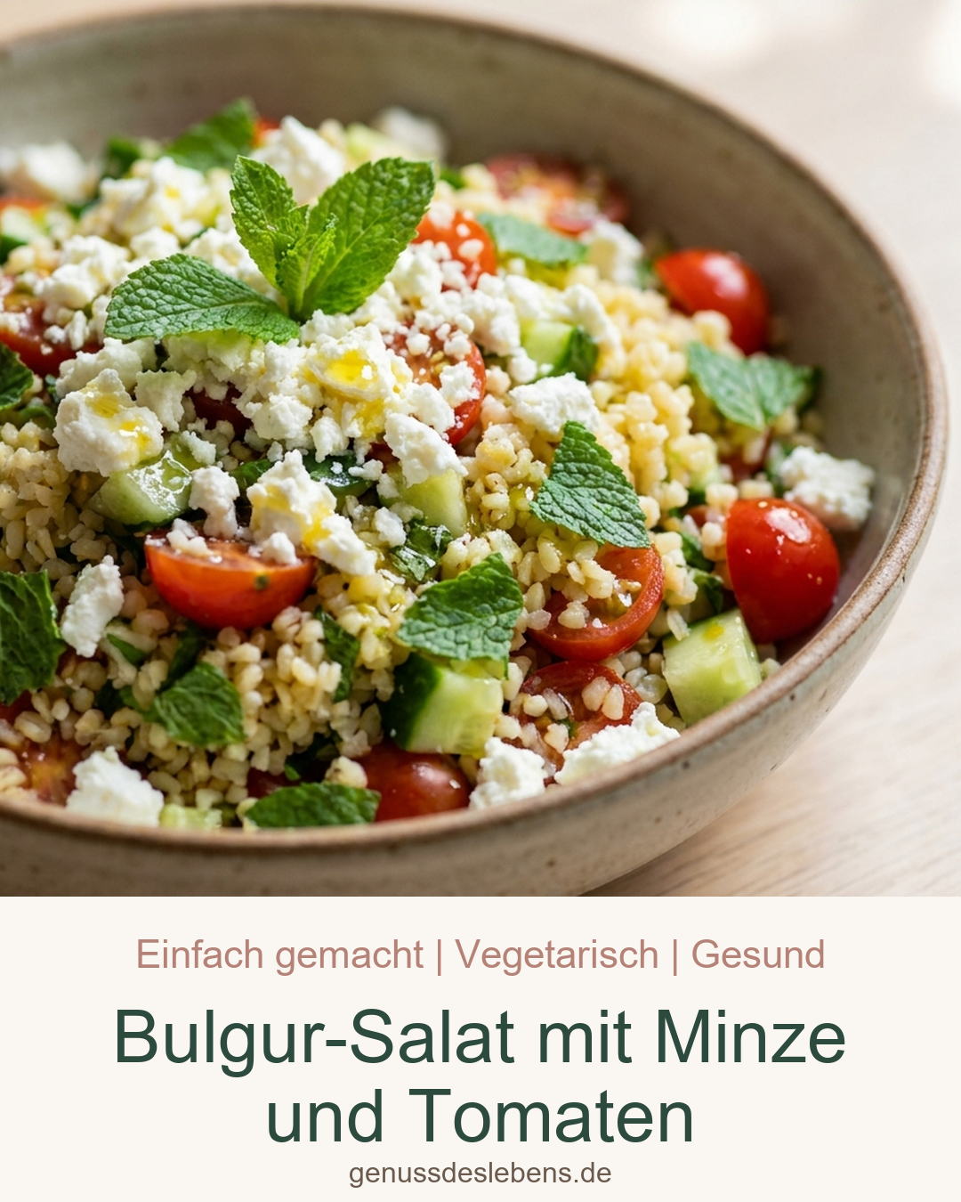 Bulgur-Salat mit Minze und Tomaten - Pin für Pinterest