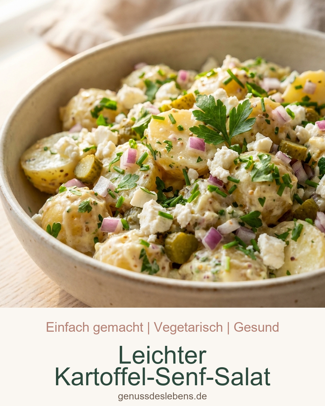 Leichter Kartoffel-Senf-Salat - Pin für Pinterest