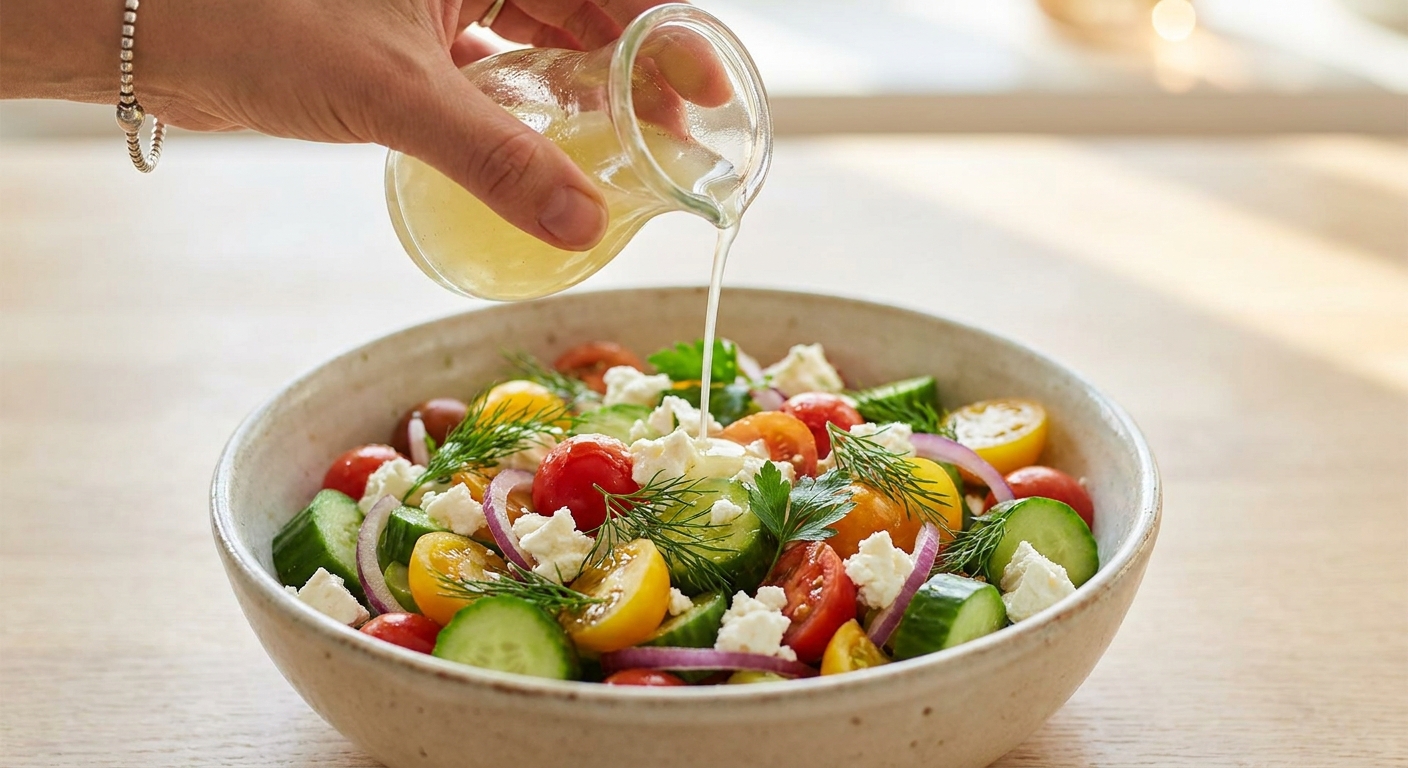 Frischer Gurken-Tomaten-Feta-Salat Zubereitung