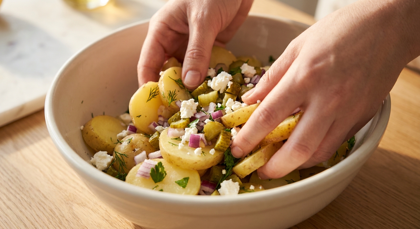Leichter Kartoffel-Senf-Salat Zubereitung
