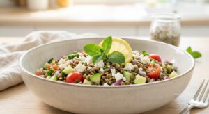 Linsen-Feta-Salat mit Kraeutern - Schritt 5