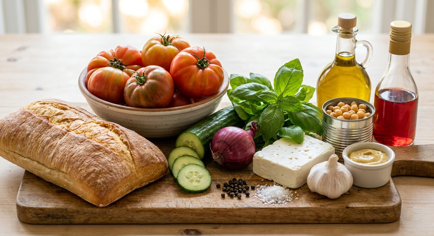 Zutaten für Toskanischer Tomaten-Brot-Salat Panzanella