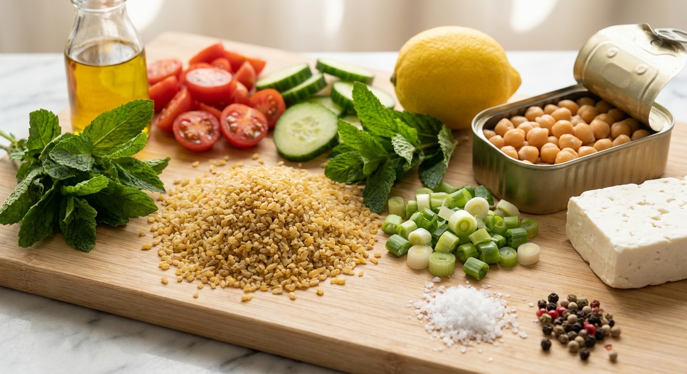 Zutaten für Bulgur-Salat mit Minze und Tomaten