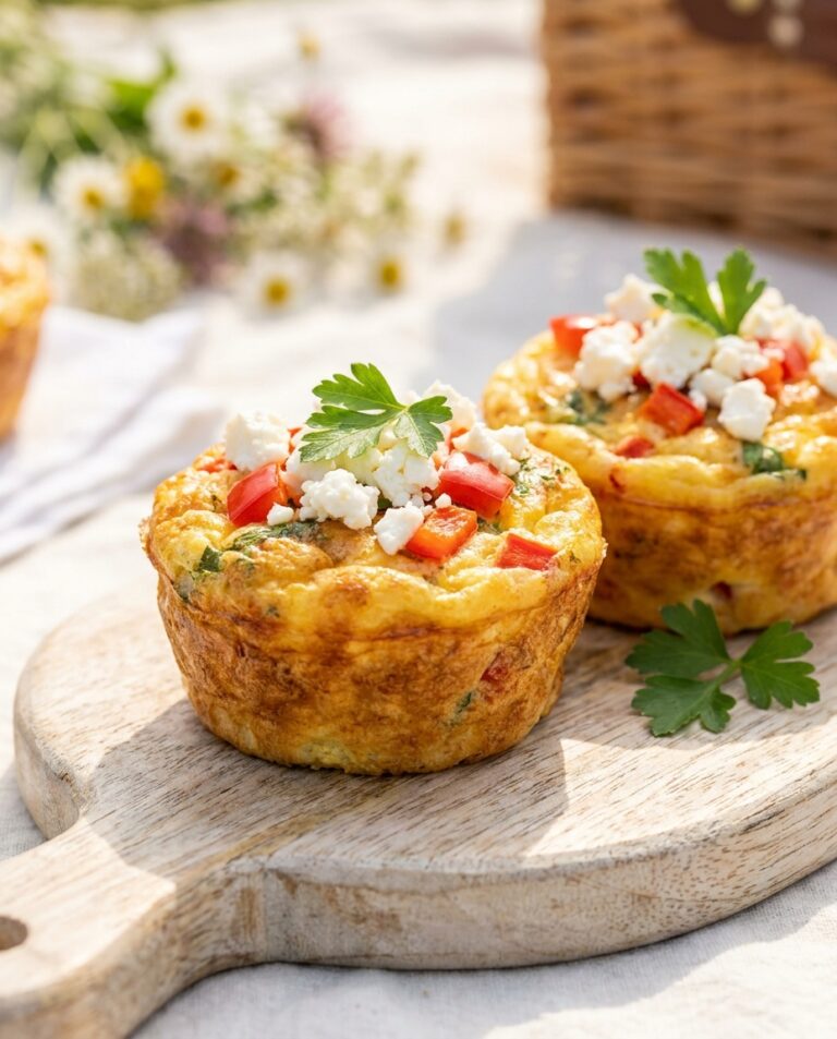 Mediterrane Frittata-Muffins mit Feta und Paprika
