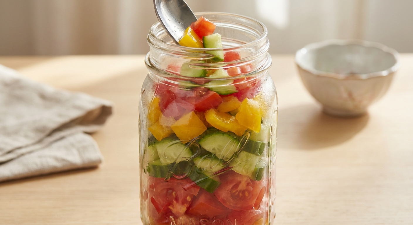Mason-Jar-Schichtsalat mit Kichererbsen Zubereitung
