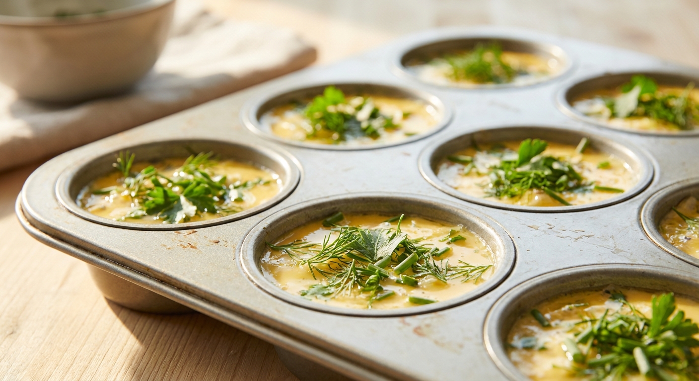Mediterrane Frittata-Muffins mit Feta und Paprika Zubereitung