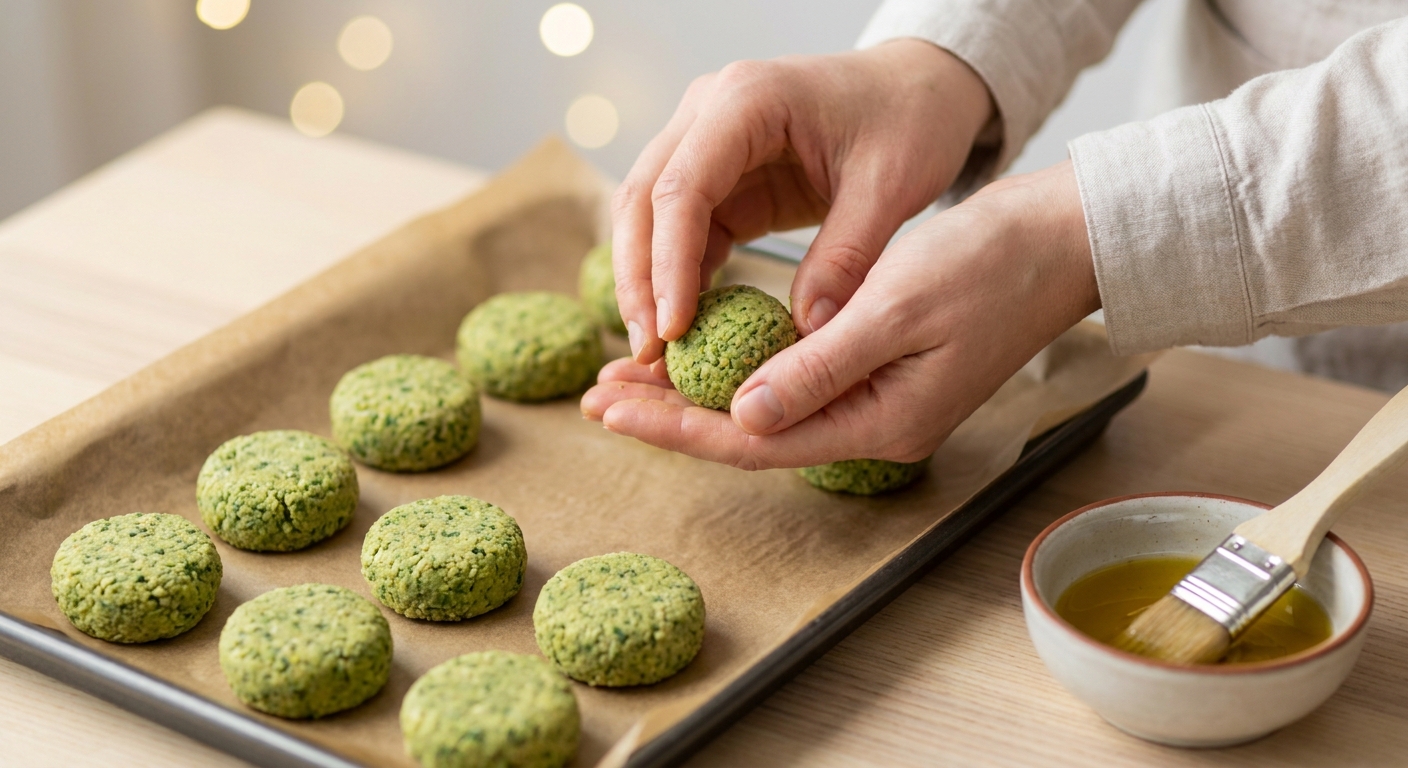 Grüne Falafel-Bowl mit selbstgemachtem Hummus Zubereitung