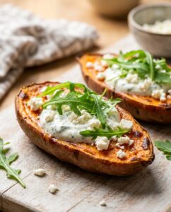 Ofen-Süßkartoffel mit Kräuterquark