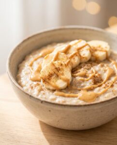 Protein-Porridge mit Erdnussmus