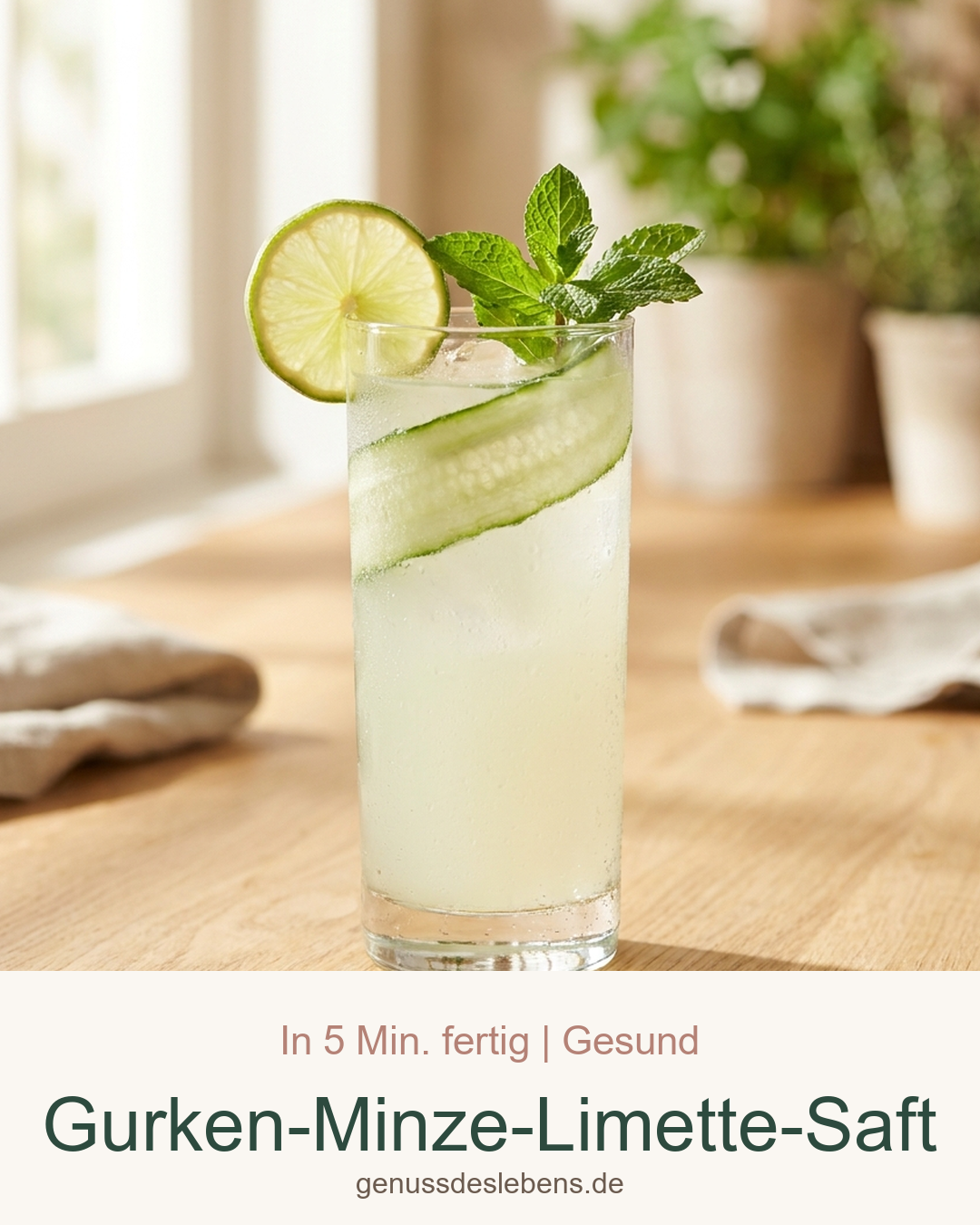 Gurken-Minze-Limette-Saft – Pin für Pinterest