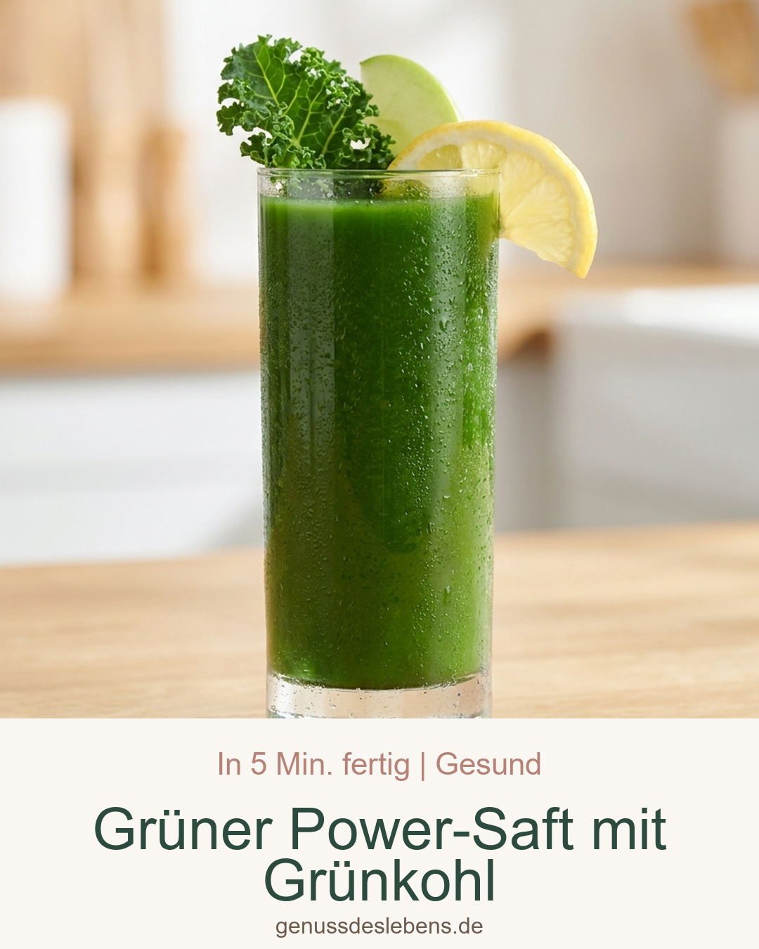 Grüner Power-Saft mit Grünkohl – Pin für Pinterest