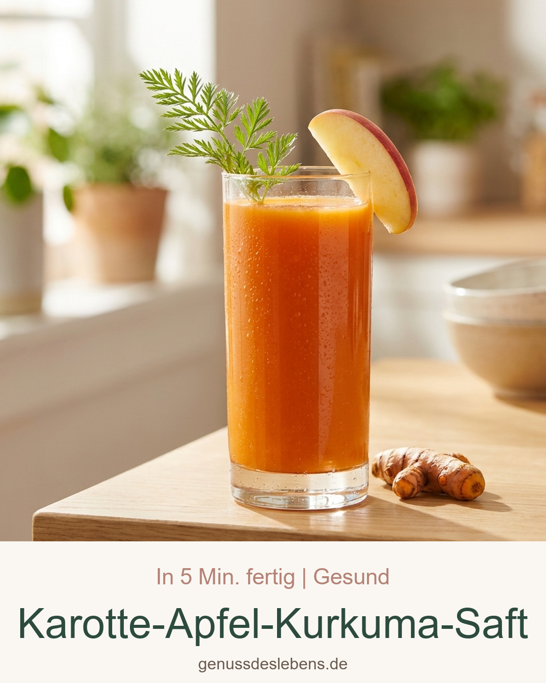Karotte-Apfel-Kurkuma-Saft – Pin für Pinterest