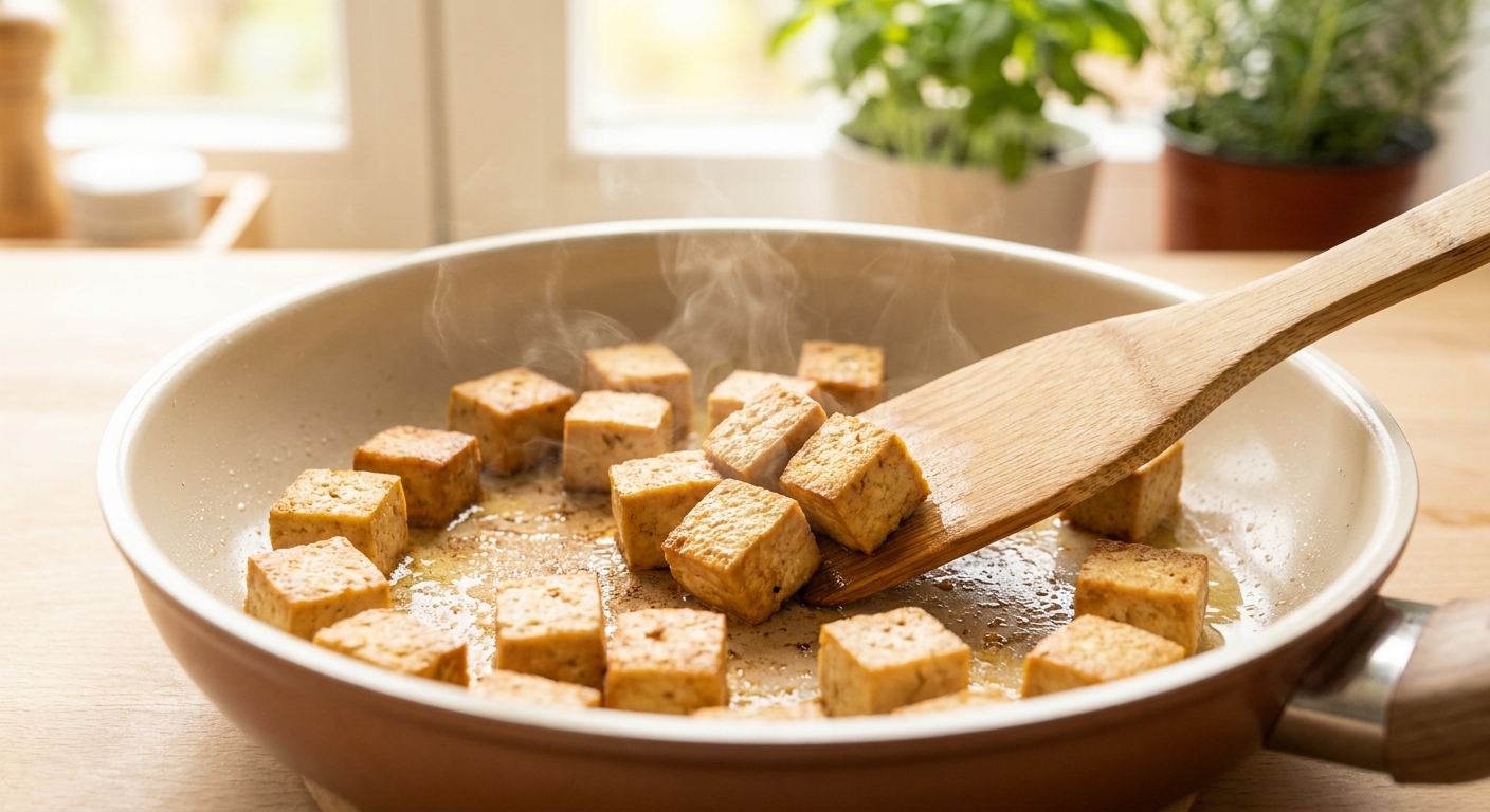 Mango-Tofu-Bowl mit Räuchertofu und Edamame Zubereitung