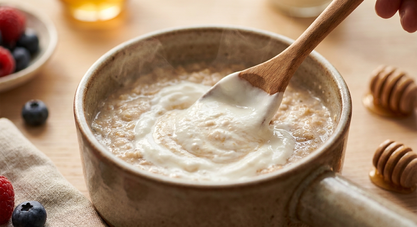 Protein-Porridge mit Erdnussmus Zubereitung