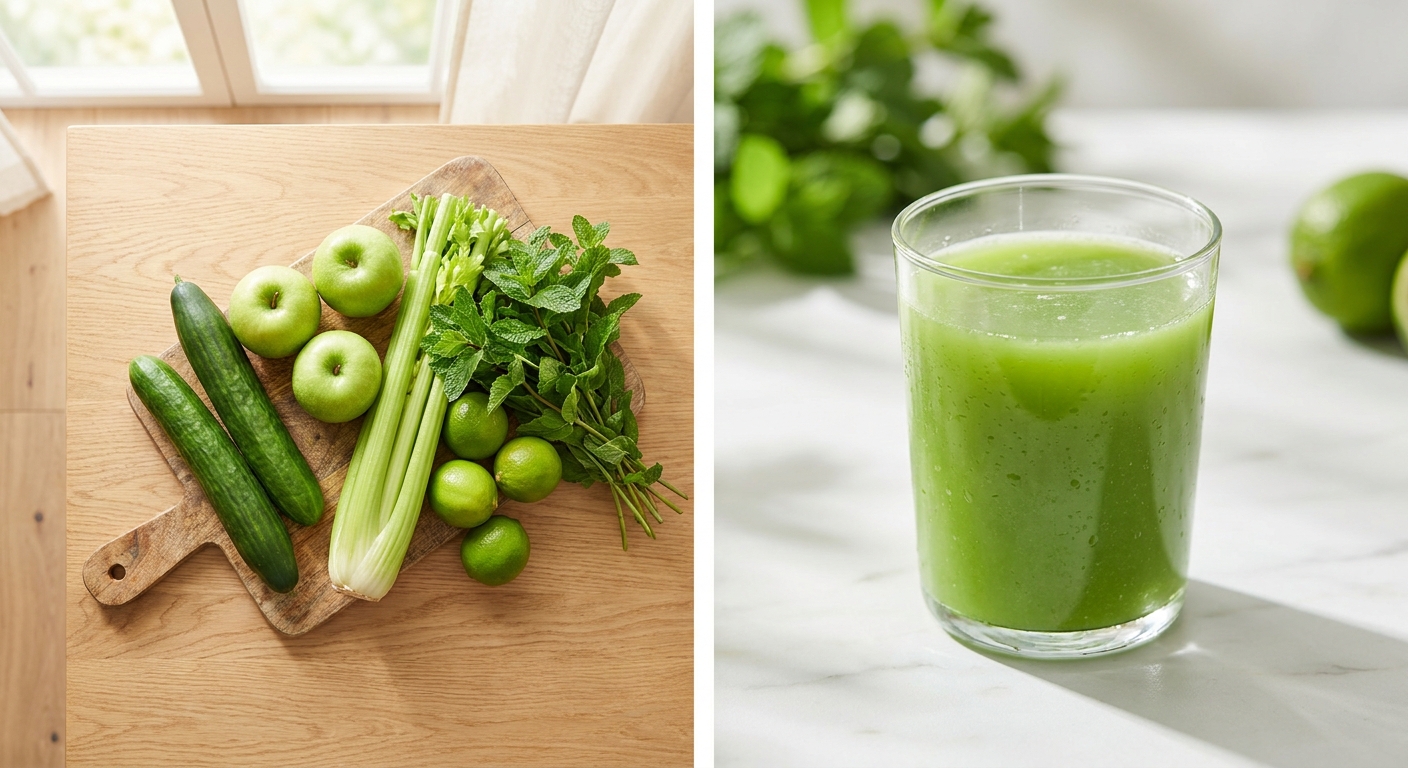 Zutaten für Gurken-Minze-Limette-Saft
