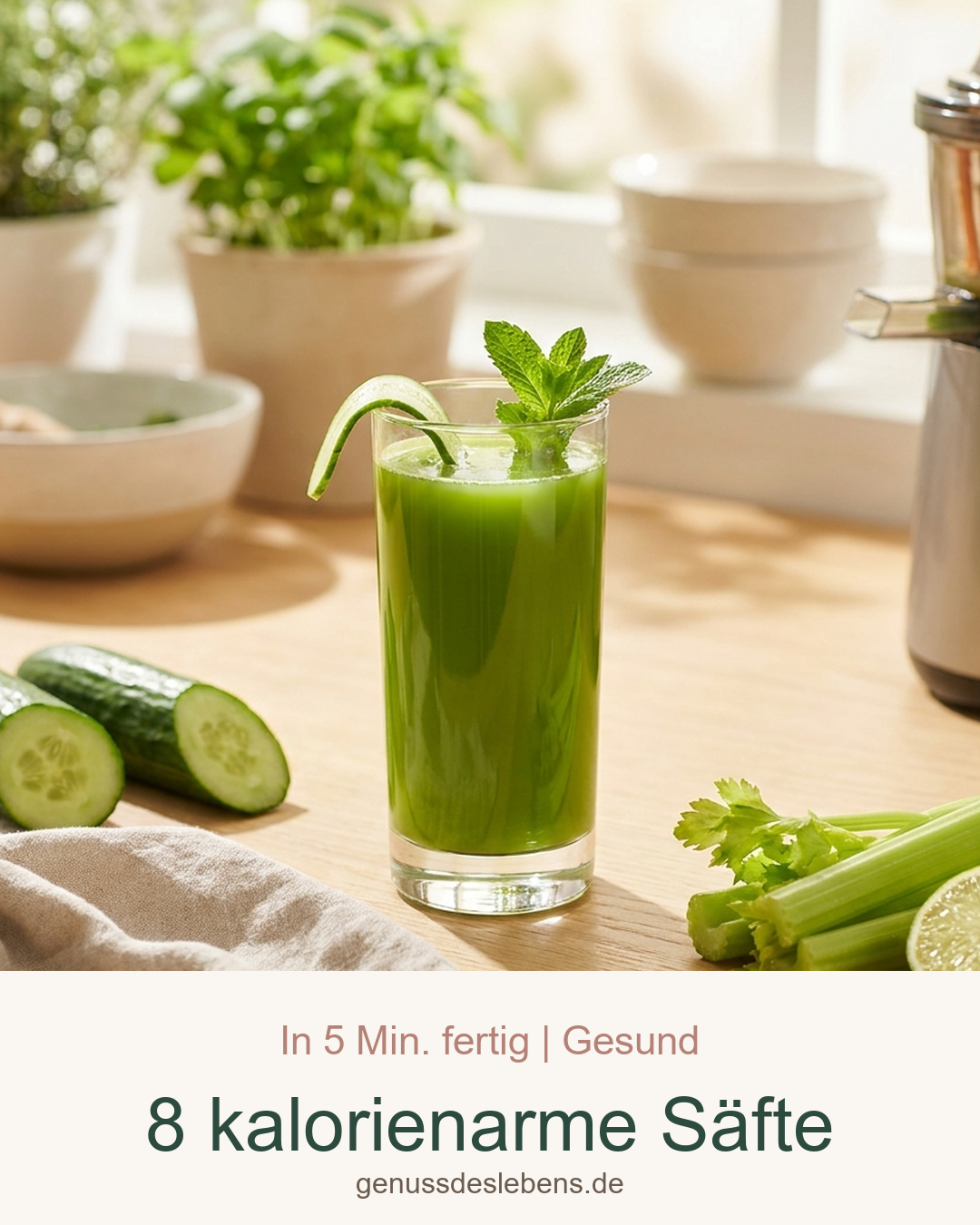 Entsafter-Rezepte zum Abnehmen: 8 kalorienarme Säfte – Pin für Pinterest