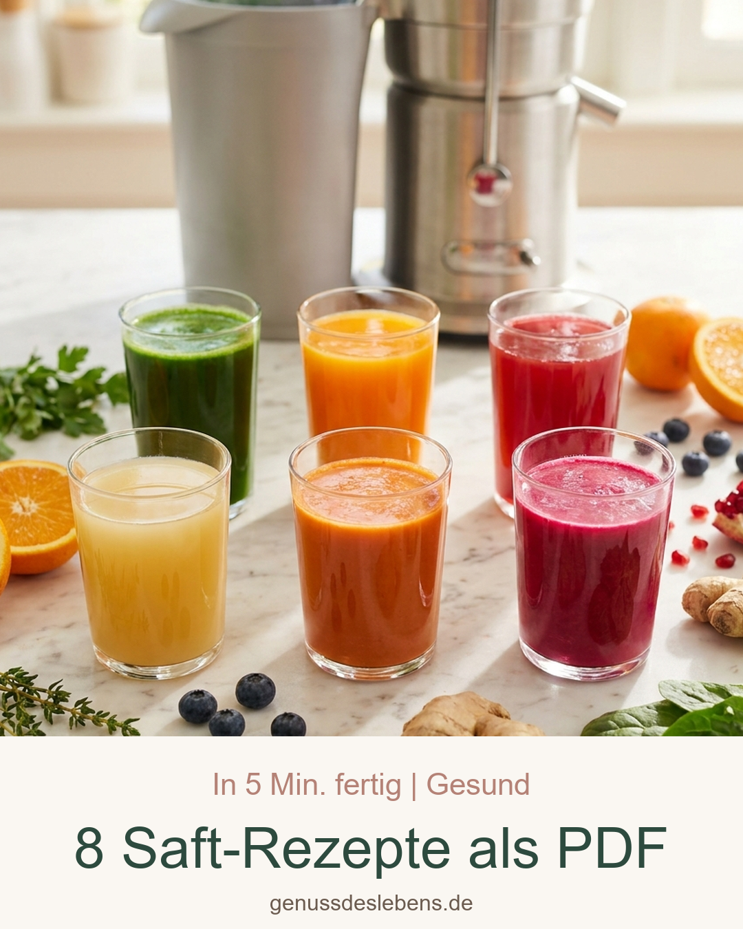 Saft-Rezepte für den Entsafter als PDF zum Download – Pin für Pinterest