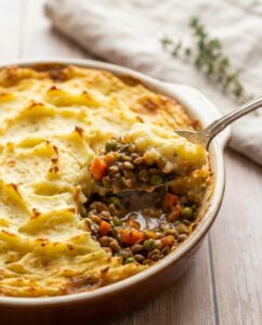 Vegetarischer Shepherds Pie mit Linsen