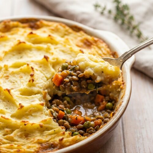 Vegetarischer Shepherds Pie mit Linsen