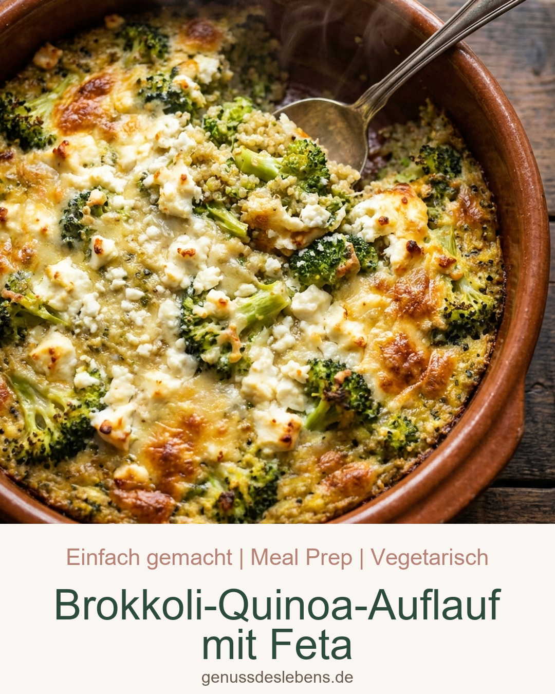 Brokkoli-Quinoa-Auflauf mit Feta - Pin für Pinterest
