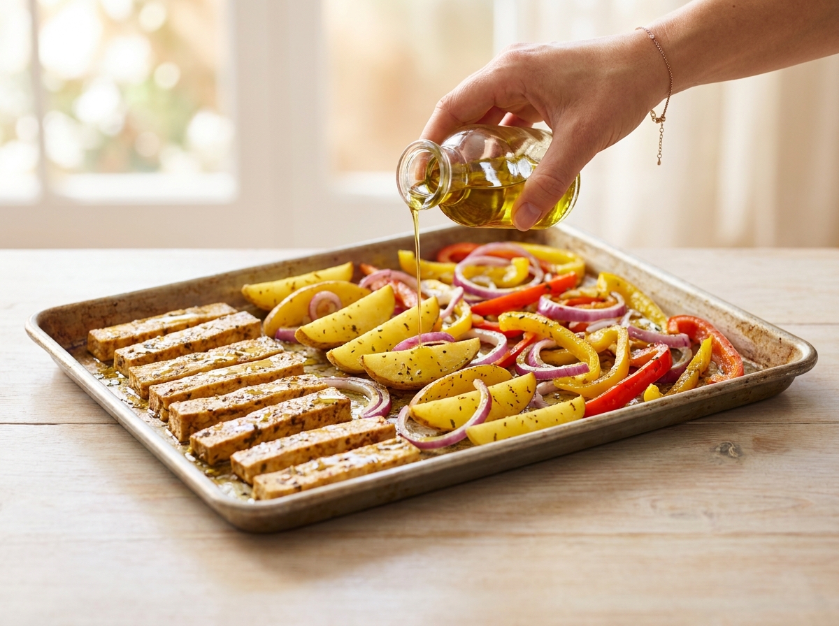 Tofu-Gyros vom Blech mit Zaziki Zubereitung
