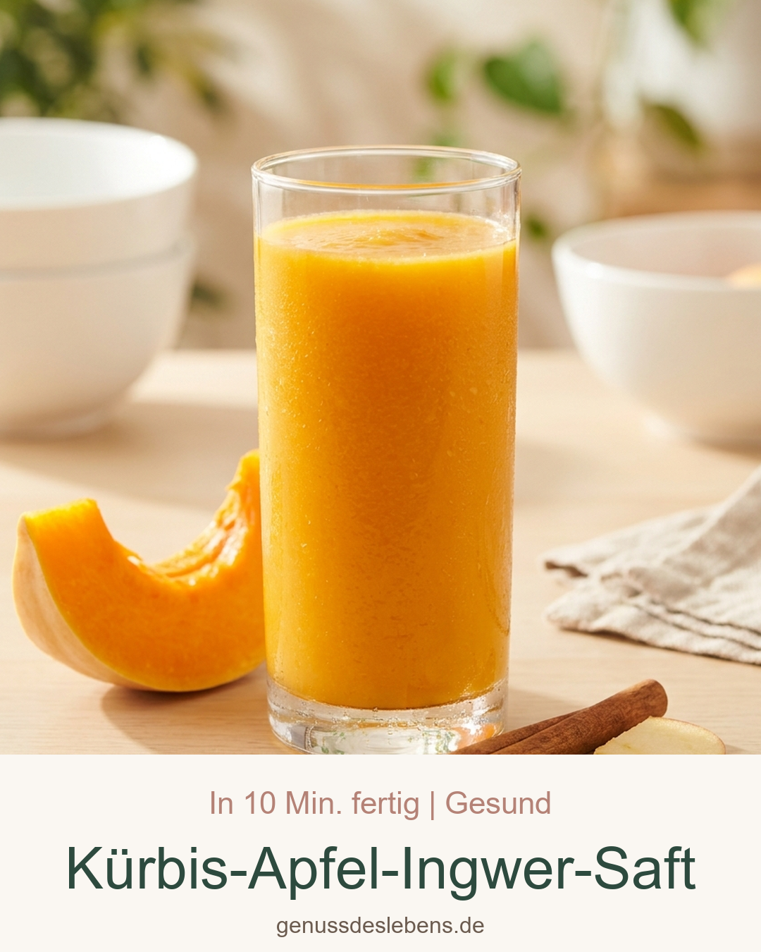 Kürbis-Apfel-Ingwer-Saft – Pin für Pinterest