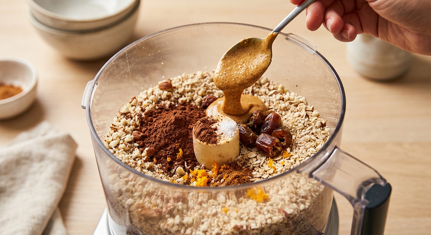 Lebkuchen Energy Balls mit Mandeln und Orange Zubereitung
