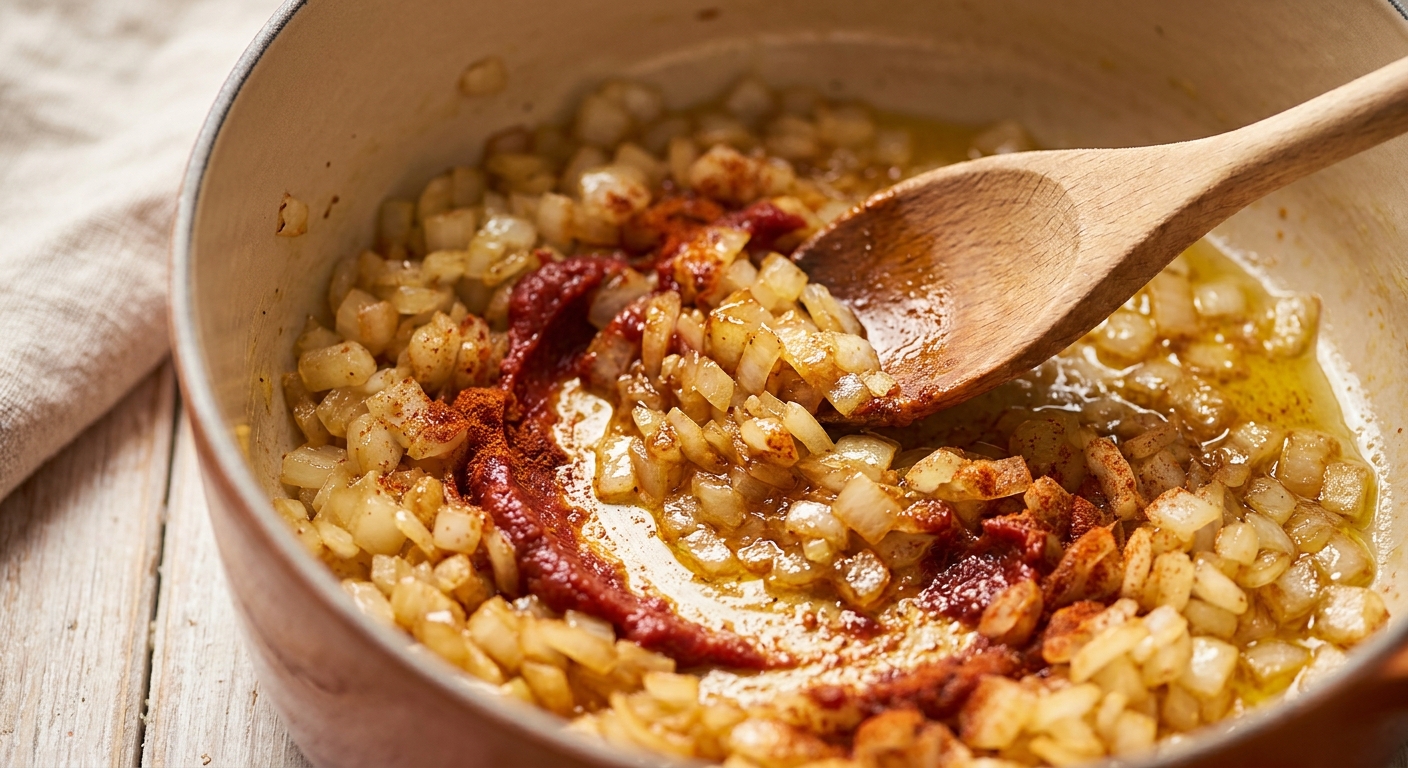 Steckrüben-Gulasch mit weißen Bohnen Zubereitung