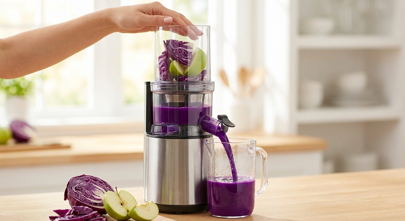 Rotkohl-Apfel-Saft entsaften 1