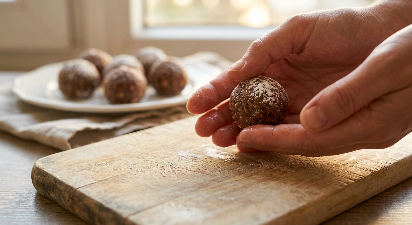 Lebkuchen Energy Balls mit Mandeln und Orange Zubereitung