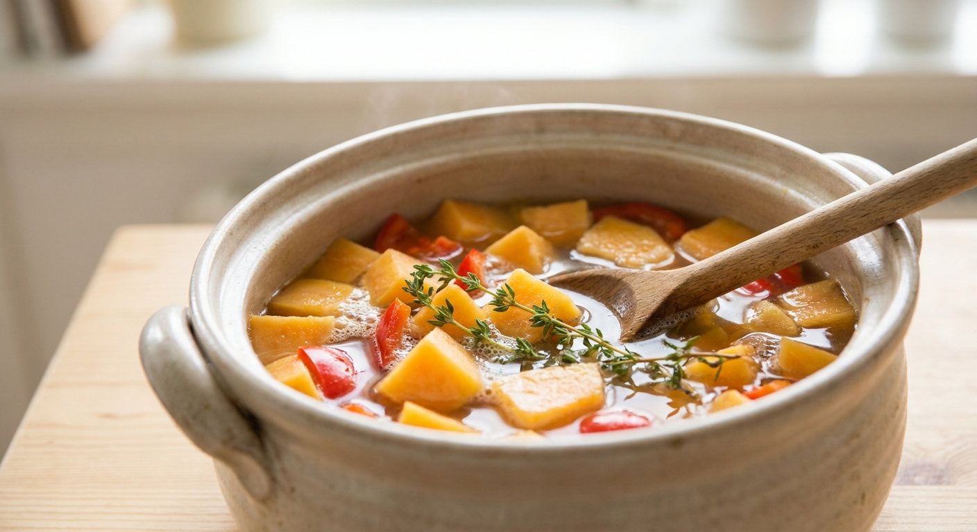 Steckrüben-Gulasch mit weißen Bohnen Zubereitung